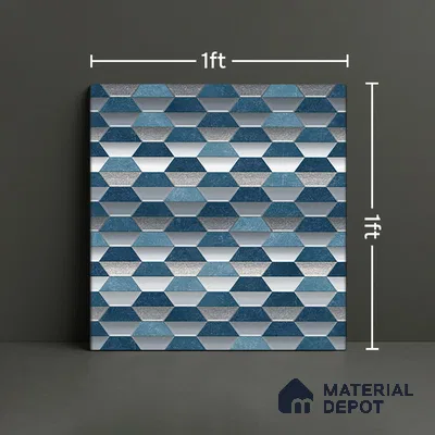 Geometric Wall & Floor Tile TL 07237 D Alpi 8002 GLM (Silver) 1 ft x 1 ft Ceramic Matte Finish - 9 mm  | 2 mm Spacer is Mandatory | Please Expect a Slight Variation of Pattern (Sample)